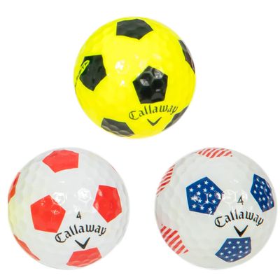 Clean Green Golf Balls Recycled & Used for Callaway Truvis Soccer Balls Mix - AAA Good Condition Graded Ball - Includes GolfBalls and Mesh Carrying Bag (3 Golf Balls)