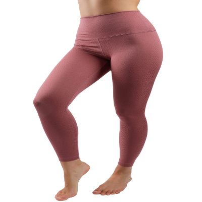 90 Degree By Reflex Performance Activewear - Printed Yoga Leggings - Snake Rouge Blush Elastic Free - Small
