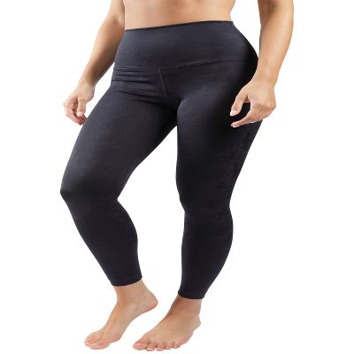 90 Degree By Reflex Performance Activewear - Printed Yoga Leggings - Camo Navy Elastic Free - Small