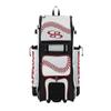 Boombah Rolling Catchers Superpack Baseball/Softball Gear Bag - 23-1/2" x 13-1/2" x 9-1/2" - Baseball 2 White/Red/Black - Telescopic Handle - Holds 4 Bats - Wheeled Version view 1