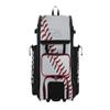 Boombah Rolling Catchers Superpack Baseball/Softball Gear Bag - 23-1/2" x 13-1/2" x 9-1/2" - Homerun Baseball White/Black/Red - Telescopic Handle - Holds 4 Bats - Wheeled Version view 1