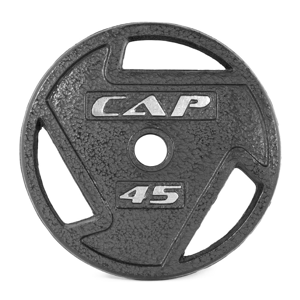 CAP Barbell 45 LB Cast Iron Olympic 2-Inch Grip Weight Plate Single | Black
