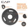 CAP Barbell 2-Inch Olympic Grip Weight Plate, 5 lb, Set of 4, 5 lb, Set of 4 Black (OPHWIS-005) view 3