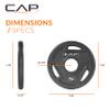 CAP Barbell 2-Inch Olympic Grip Weight Plate, 5 lb, Set of 4, 5 lb, Set of 4 Black (OPHWIS-005) view 4