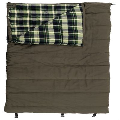 ALPS OutdoorZ Redwood -25 Sleeping Bag, Plaid Flannel Lined, Cotton Canvas/Extreme Cold Weather/Oversized/Extra Warm/TechLoft Insulation