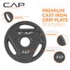 CAP Barbell 10 LB Cast Iron Olympic 2-Inch Grip Weight Plate - Set of 4 | Black view 3