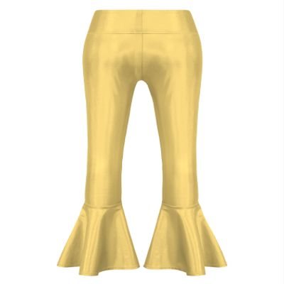 FEESHOW Kids Girls Metallic Splice Sports Dance Leggings Pants Athletic Workout Active Yoga Compression Tights A Gold 14 Years