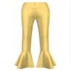 FEESHOW Kids Girls Metallic Splice Sports Dance Leggings Pants Athletic Workout Active Yoga Compression Tights A Gold 14 Years view 2