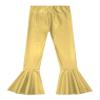 FEESHOW Kids Girls Metallic Splice Sports Dance Leggings Pants Athletic Workout Active Yoga Compression Tights A Gold 14 Years view 3