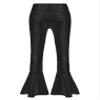 FEESHOW Kids Girls Metallic Splice Sports Dance Leggings Pants Athletic Workout Active Yoga Compression Tights A Black 10 Years view 1