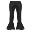 FEESHOW Kids Girls Metallic Splice Sports Dance Leggings Pants Athletic Workout Active Yoga Compression Tights A Black 10 Years view 2
