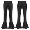 FEESHOW Kids Girls Metallic Splice Sports Dance Leggings Pants Athletic Workout Active Yoga Compression Tights A Black 10 Years view 4