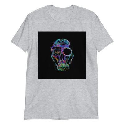 Generative Abstract Skull Art Day of The Dead Short-Sleeve Unisex T-Shirt