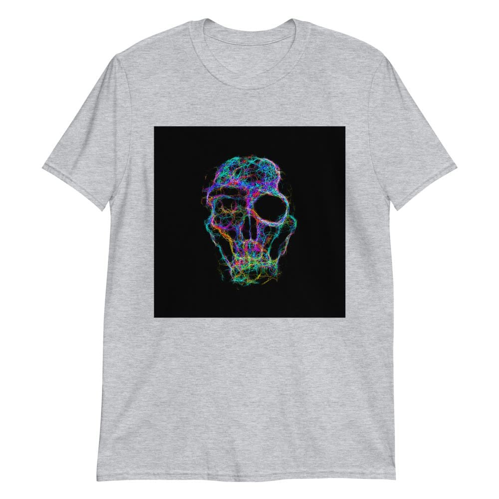 Generative Abstract Skull Art Day of The Dead Short-Sleeve Unisex T-Shirt