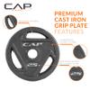 CAP Barbell 25 LB Cast Iron Olympic 2-Inch Grip Weight Plate - Single | Black view 3