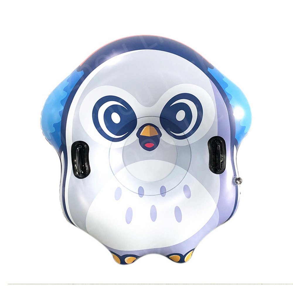 LJFLI Owl Shaped Snow Tube 47 Inch 0.6mm PVC Inflatable Sled Inflatable Snow Tube Ski Ring