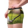 AKICLIA Novelty Printed Men's No-fly Boxer Briefs,Golf Club Ball Grass Mens Underwear Boxer Trunks Skin-friendly Breathable Cozy Wide Belt Boxer Shorts for Adult Man Boys,L view 2