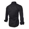 tuduoms Men's Inner Contrast Dress Shirt Formal Classic Button Down Casual Long Sleeve Striped Collar Slim Fit Work T-Shirt view 3