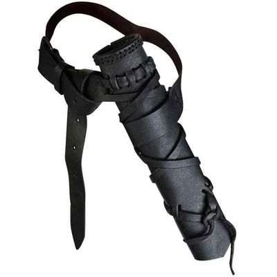 BLESSUME Medieval Knight Belt with Sword Frog Holster Rapier Scabbard Holder 1pc (Black 10)