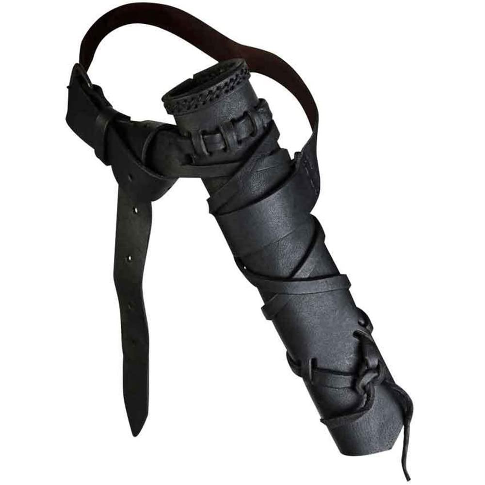 BLESSUME Medieval Knight Belt with Sword Frog Holster Rapier Scabbard Holder 1pc (Black 10)