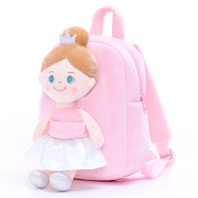 Gloveleya Toddler Backpack with Rag Doll Baby Gifts Angel Girl Pink