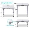 YihuiKo Folding Camping Table with Adjustable Height, 23.6" x 15.8" Portable Lightweight Tables with Aluminum Legs for Outdoor Camp, Picnic, Beach, Backyard, Tailgate Cooking, 3 Heights view 3