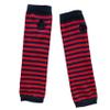 SYAYA Women Striped Long Fingerless Gloves, Winter Knitted Arm Warmers For Punk Rock/Cosplay/Goth/Christmas Party WM-S-G5 (Crimson & Black) view 4
