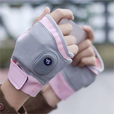 ElectricFingerless Heating Writing Gloves for Students,Hand Warmer for Indoor and Outdoor (Pink)