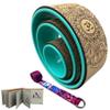 Aozora Yoga Wheel 13" with Most Detailed Book Step by Step Guide on How to Do 30+ Poses,! Perfect for Stretching and Improving Backbends (3 Pack - 6, 10 & 13" -Cork/Turquoise +strap) view 1