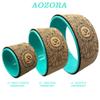 Aozora Yoga Wheel 13" with Most Detailed Book Step by Step Guide on How to Do 30+ Poses,! Perfect for Stretching and Improving Backbends (3 Pack - 6, 10 & 13" -Cork/Turquoise +strap) view 2