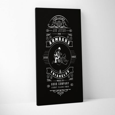 Damdekoli Vintage Jiu Jitsu Poster - Wall Art Brazilian BJJ - Martial Arts - Jujitsu (24 x 36 Inches - Canvas)
