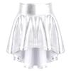 easyforever Kids Girls Shiny Metallic Ballet Dance Mini Skirts High Waisted Pleated Skater A-Line Flare Skirts Skort Silver 6 Years view 1