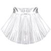 easyforever Kids Girls Shiny Metallic Ballet Dance Mini Skirts High Waisted Pleated Skater A-Line Flare Skirts Skort Silver 6 Years view 4