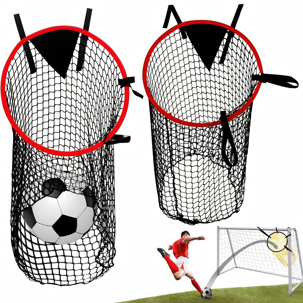 PodiuMax Top Bins Soccer Target Goal 2pcs, Easy to Attach and Detach to The Goal,Shooting Accuracy Training (Red)