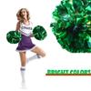 Hooshing 2PCS Green Pom Poms Cheerleading Rainbow Cheer Pom Poms with Baton Handle for Kids Girls School Sports Team Spirit Games Cheering view 4