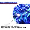 Hooshing 2PCS Blue Pom Poms Cheerleading Rainbow Cheer Pom Poms with Baton Handle for Kids Girls School Sports Team Spirit Games Cheering view 3