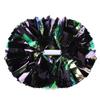 Hooshing 2PCS Black Pom Poms Cheerleading Rainbow Cheer Pom Poms with Baton Handle for Kids Girls School Sports Team Spirit Games Cheering view 1