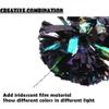 Hooshing 2PCS Black Pom Poms Cheerleading Rainbow Cheer Pom Poms with Baton Handle for Kids Girls School Sports Team Spirit Games Cheering view 3