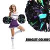Hooshing 2PCS Black Pom Poms Cheerleading Rainbow Cheer Pom Poms with Baton Handle for Kids Girls School Sports Team Spirit Games Cheering view 4