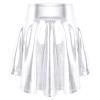 Aislor Girls' Metallic Skater Skort Mini Skirts Athletic Tennis Pleated A-Line Flare Skirts Scooter Skirt Dancewear Silver 6 Years view 2