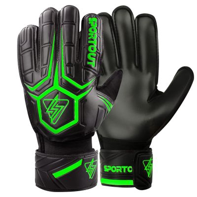 Sportout Goalie Gloves, Goalkeeper Gloves with Finger Protection, Breathable Soccer Goalie Gloves, 4mm Latex, for Kids Youth and Adult(Green,9)
