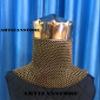 ARTIZANSTORE King Arthur Helmet with Av Entail, Chain Mail Helmet Silver view 3