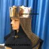 ARTIZANSTORE King Arthur Helmet with Av Entail, Chain Mail Helmet Silver view 4