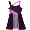 renvena Women Ballet Dance High Low Dress Lyrical Figure Skater Modern Dancewear Gymnastic Leotard Violet X-Large view 3