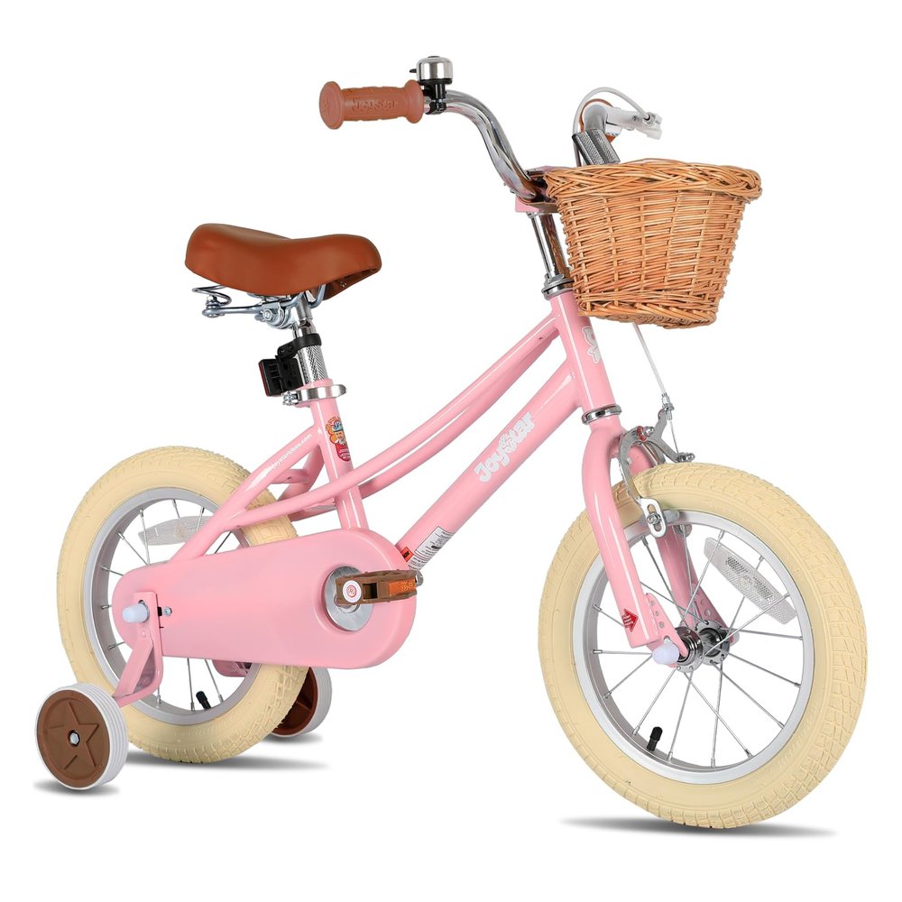 JOYSTAR 16 inch Kids Bike for 4-7 Years (41"-53") Girls, 16inch Girls Bike with Training Wheels & Basket, Kids' Bicycle Pink