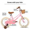 JOYSTAR 16 inch Kids Bike for 4-7 Years (41"-53") Girls, 16inch Girls Bike with Training Wheels & Basket, Kids' Bicycle Pink view 2
