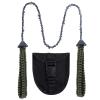 Sucrain Pocket Chainsaw with Paracord Handle, Folding Chain Hand Saw, Emergency Outdoor Survival Gear for Camping, Hunting, Hiking, Cutting Wood & Tree (Army Green, 11 Teeth, 24'' Long) view 1