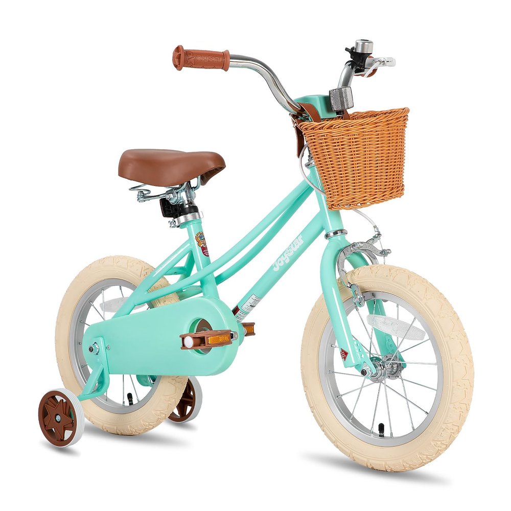 JOYSTAR 12 inch Kids Bike for Toddlers 3-4 Years(33"-41") Girls, Girls Bike with Training Wheels & Basket, Kids' Bicycle Mint Green