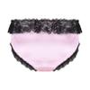 Freebily Men's Sissy Ruffle Lace Trim Briefs Bowknot Shiny Satin Underpants Crossdress Panties Pink Large view 2