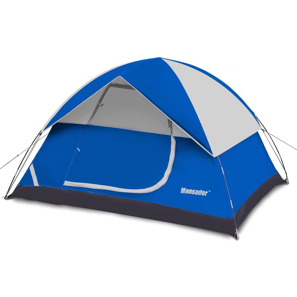 Mansader 2-3 Person Camping Tent Backpacking Tent for Outdoor Camping Family Beach Hiking Backpack Tent Travel (Blue, 2-3 Person)